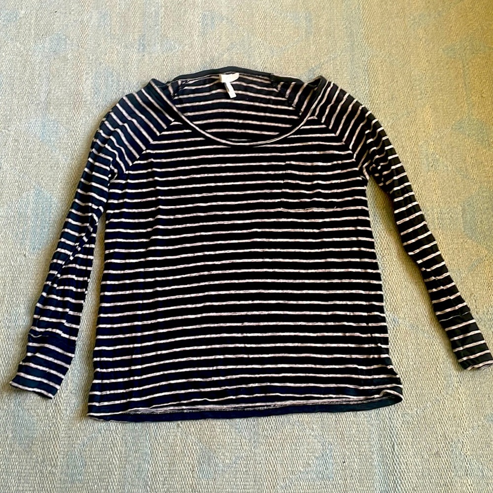 Joie long sleeve striped top size small